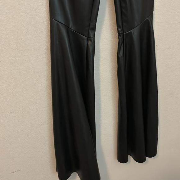 MOTHER The Super Cha Cha Prep Hell Faux Leather Flare Pants 24 - Picture 4 of 15